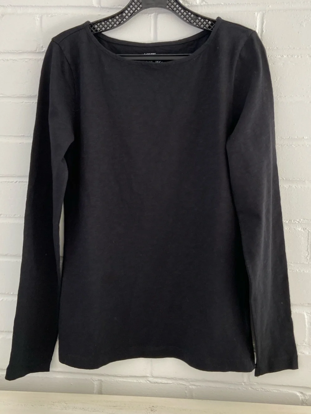 New With Tags J.Crew Classic Black Long-Sleeve Women's Top